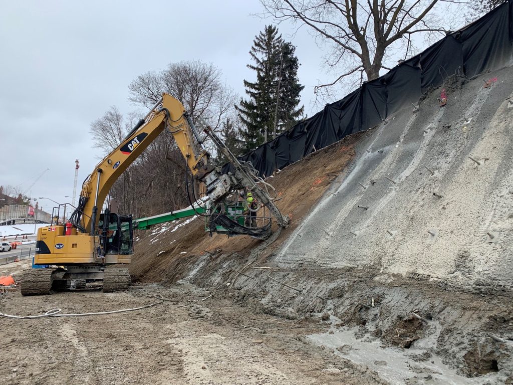 LRT Slope Protection at Retaining Wall