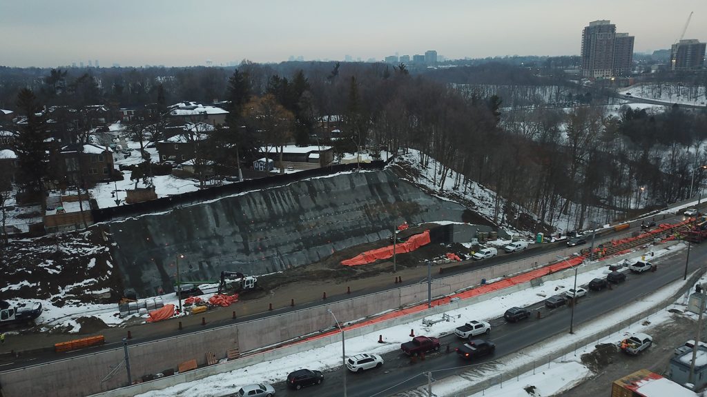 LRT Slope Protection at Retaining Wall